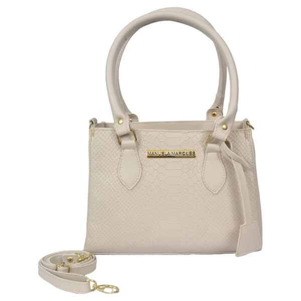 Bolsa Croco Média Bege